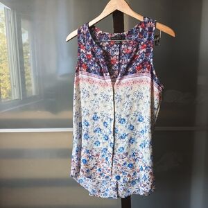 Sanctuary Craft Mix Print Sleeveless Blouse - XL